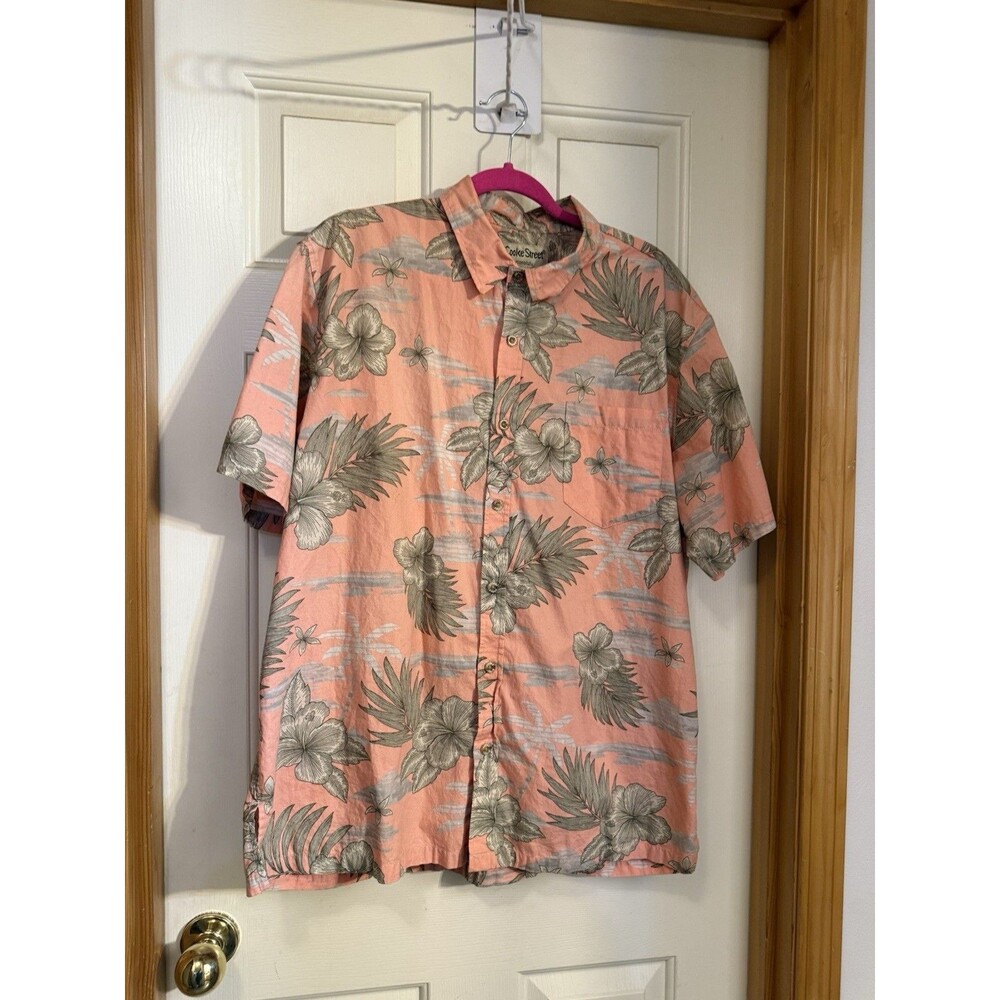 Cooke Street Honolulu Coral Floral Hawaiian Shirt Men’s XL 100% Cotton